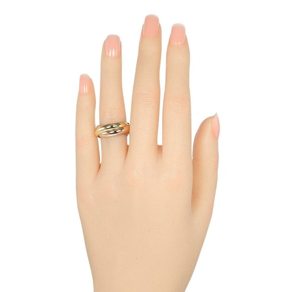 CARTIER Trinity Ring 0.1" band K18 Gold (YGxPGxWG) #5.4(US Size) 11g Women - Picture 1 of 10